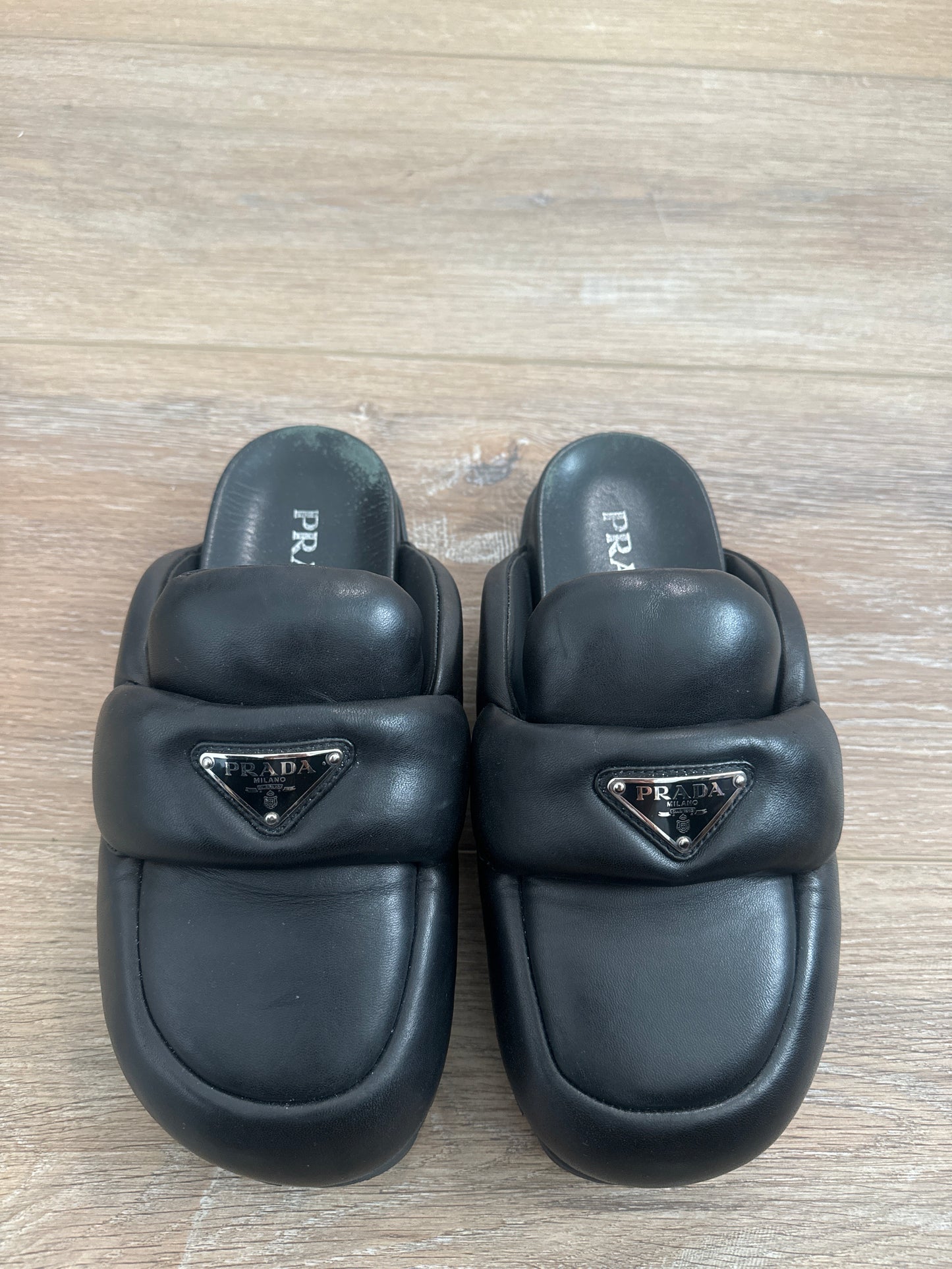 Prada Napa Mules size 38.