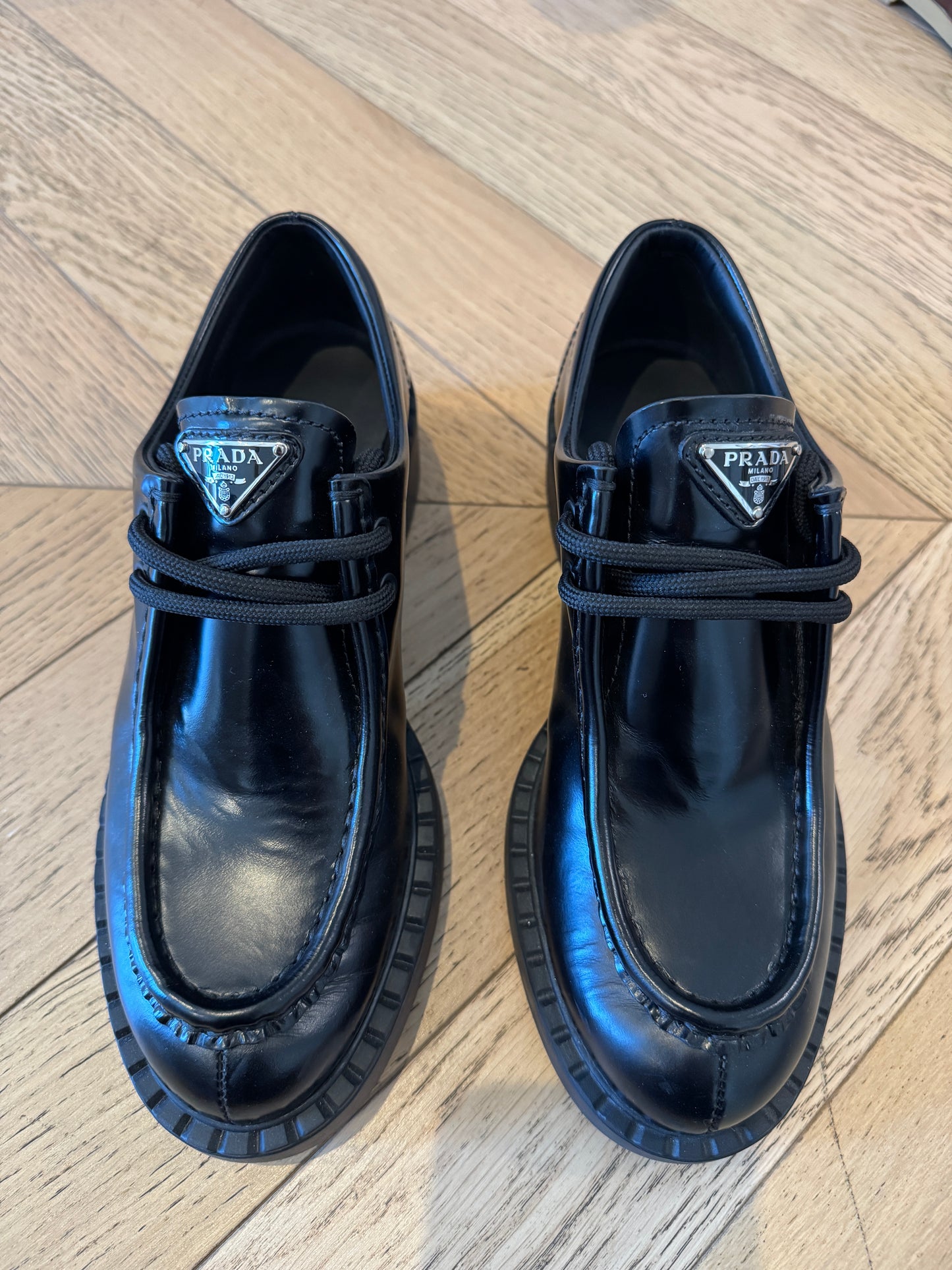 Prada, 37.5 (runs a bit big)