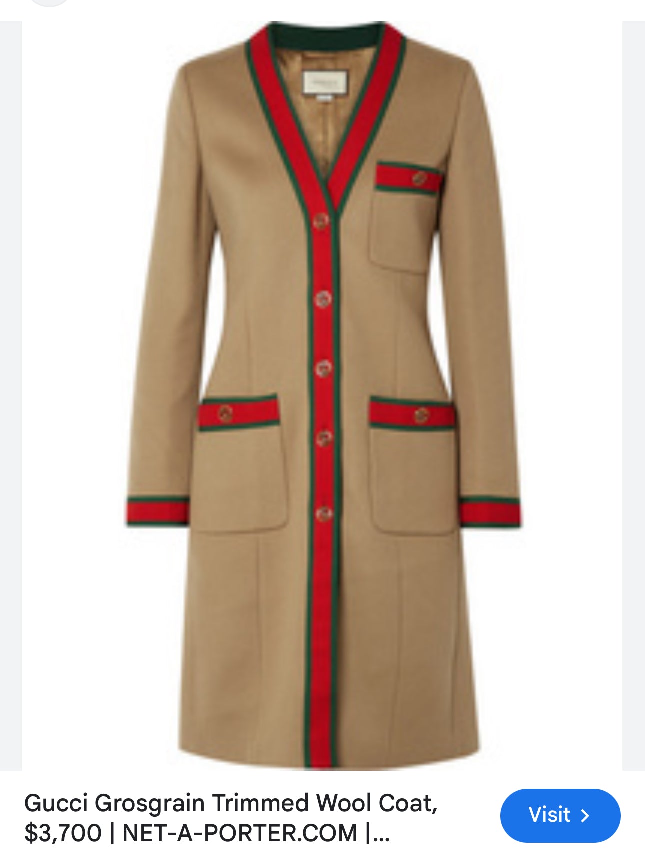 Gucci wool coat, 38