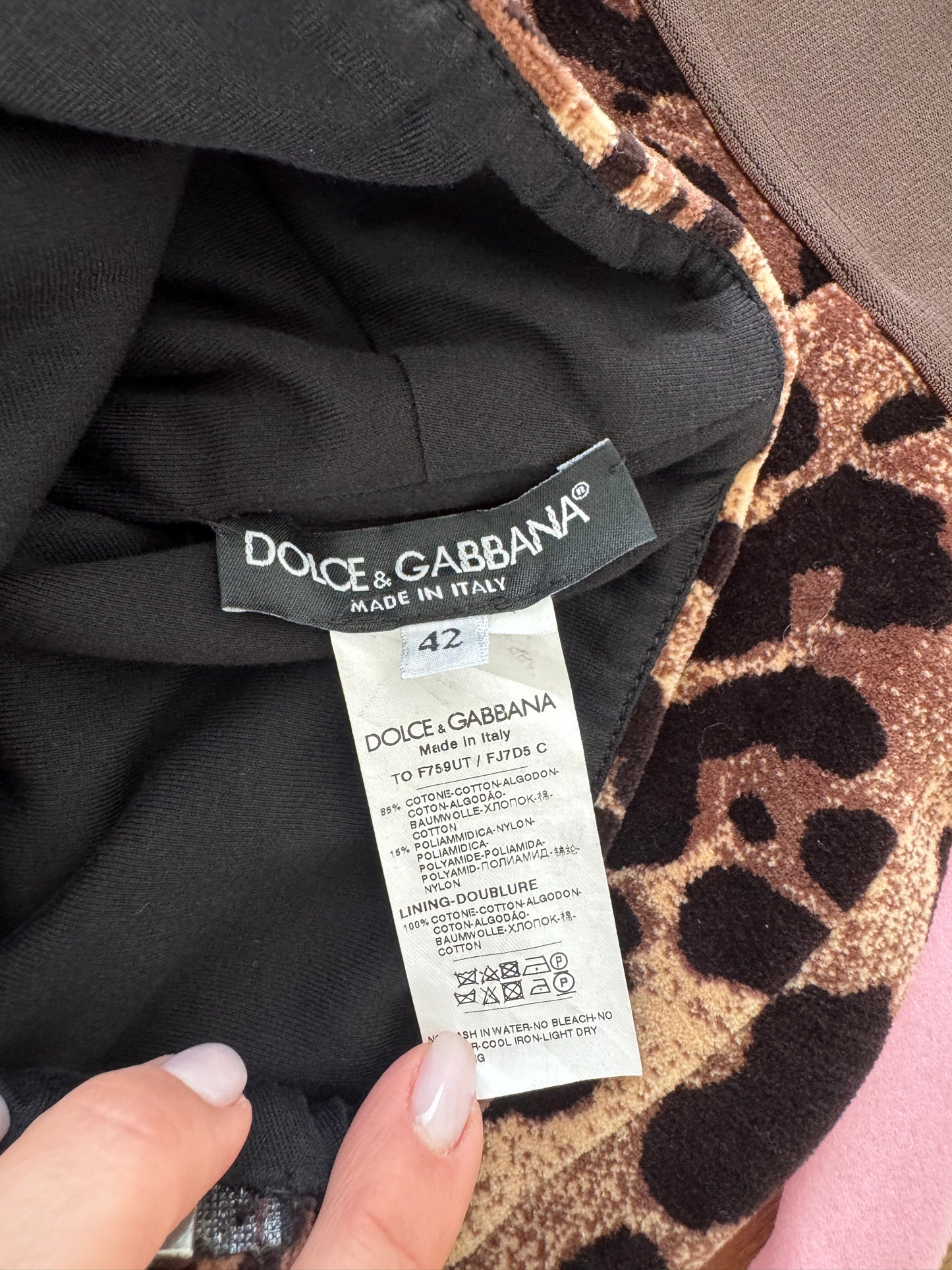 Dolce & Gabbana Velvet Leopard Set