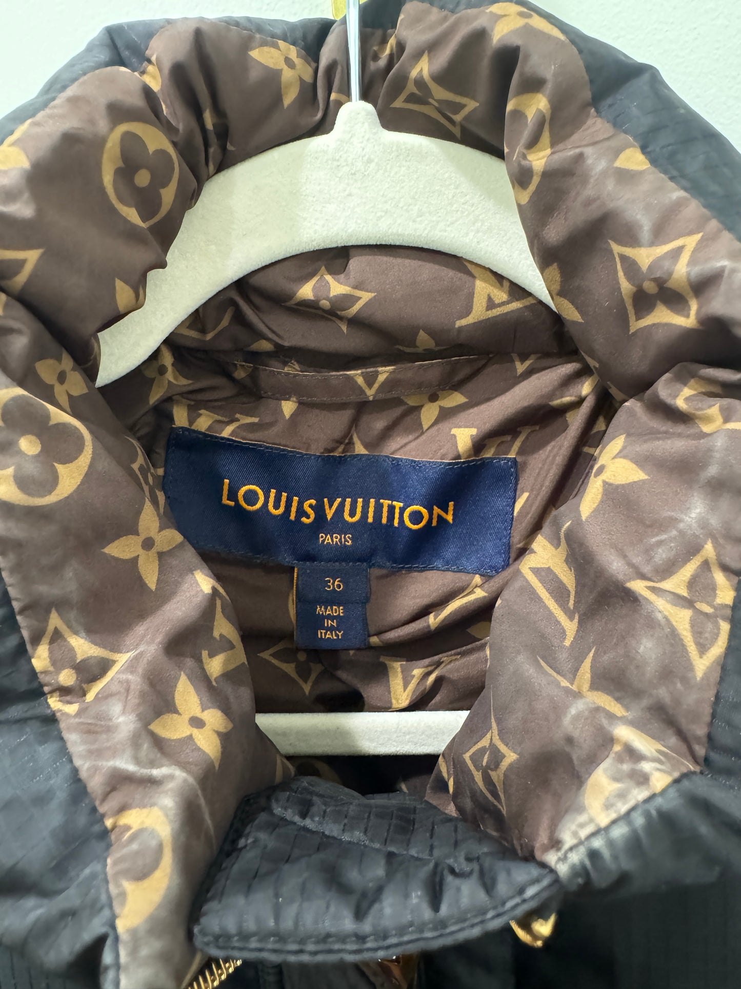 Louis Vuitton monogram pillow puffer, 36