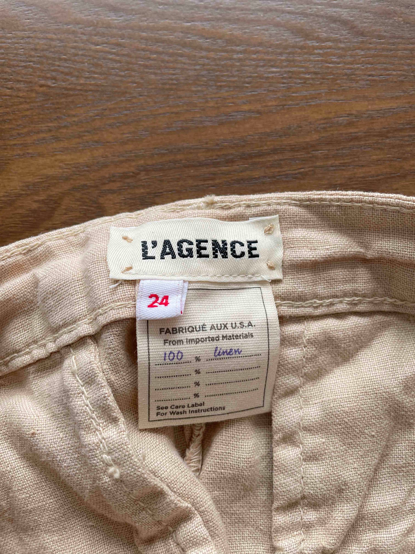 Women's L'Agence Linen Shorts, Size 24