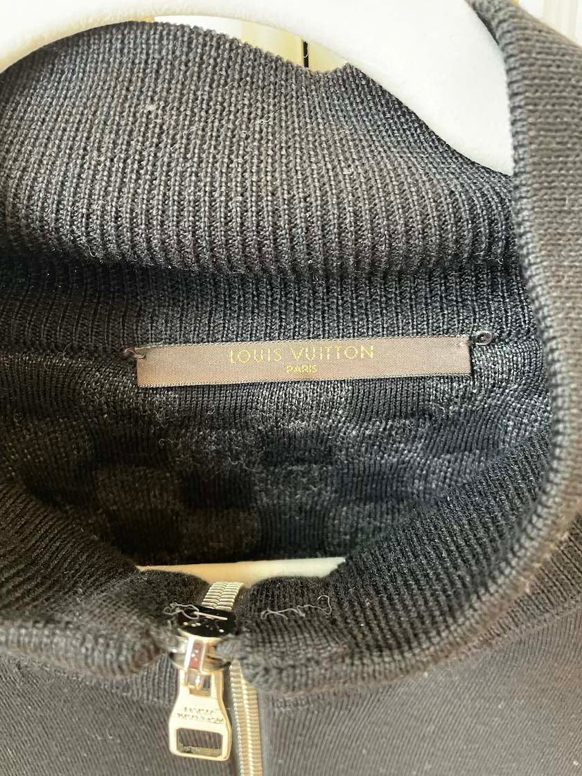 Louis Vuitton Men's Black Zip-Up Sweater