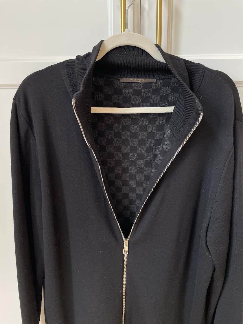 Louis Vuitton Men's Black Zip-Up Sweater