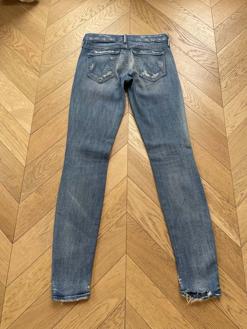 Mother Dark Wash Distressed Denim
