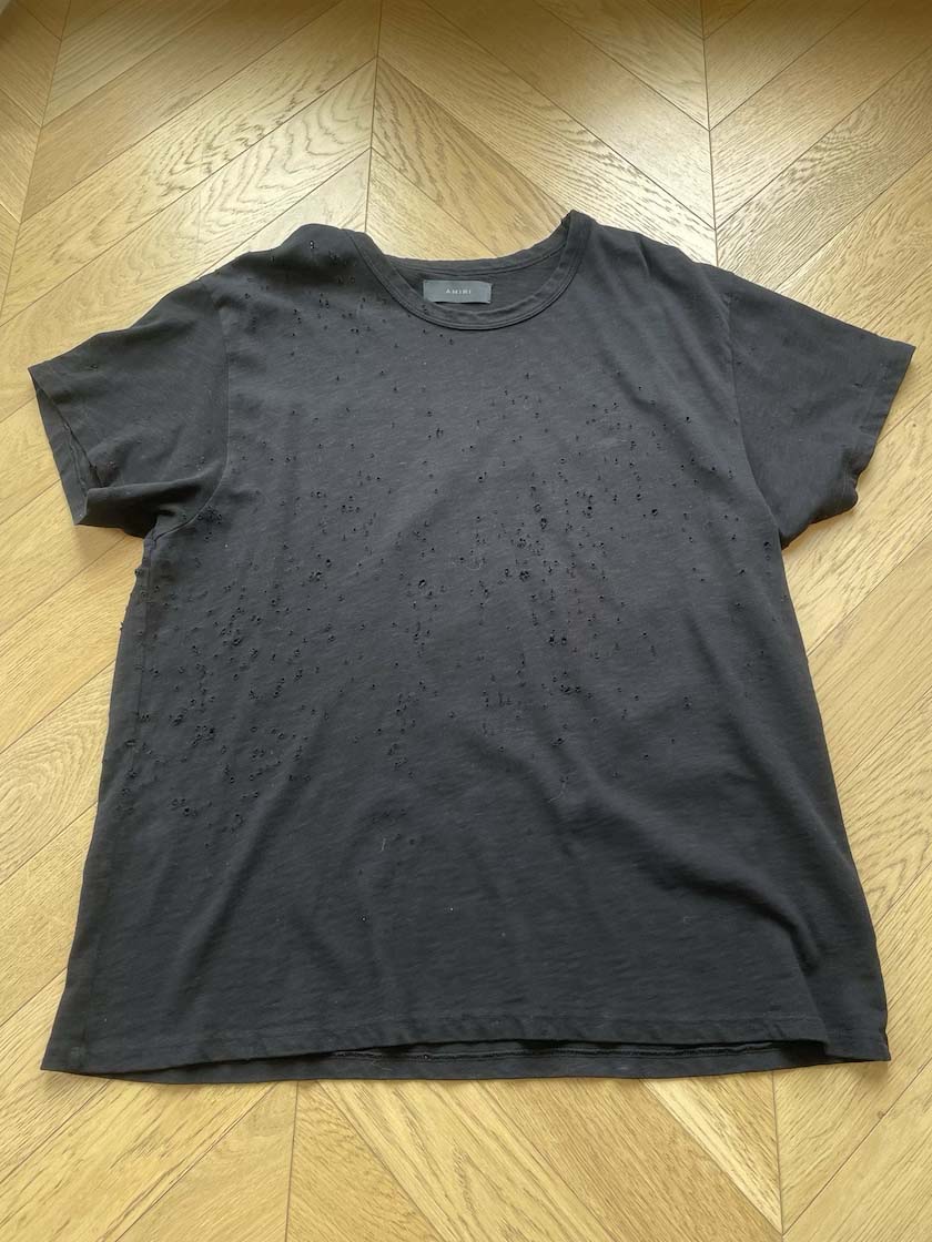 Mens Amiri Distressed Tee, XL