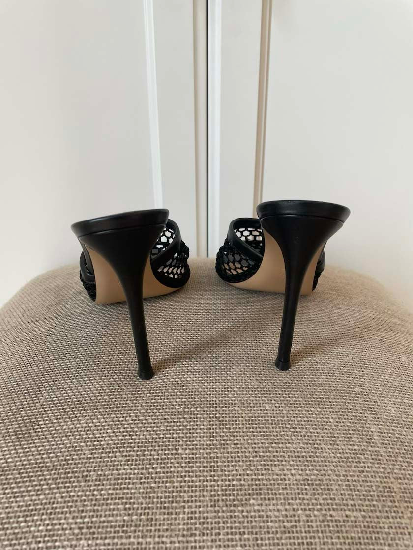 Gianvito Rossi Open Toe Heels, 38.5