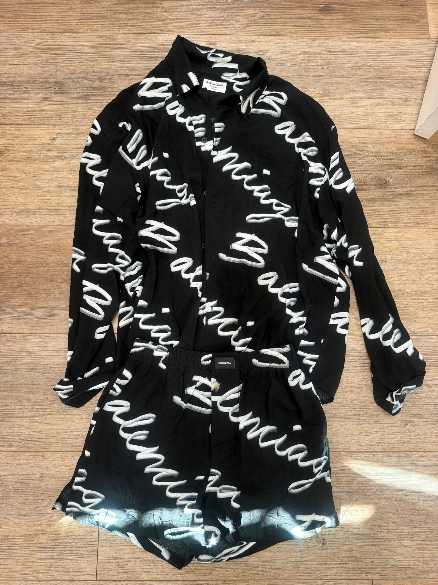 Balenciaga Shirt & Short Set, 34/36