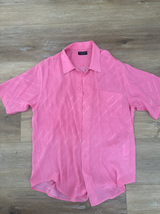 Unisex Balenciaga Silk Button Down, 34