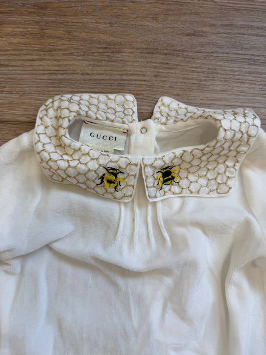 Kids Gucci Velvet Onesie, 18/24 months