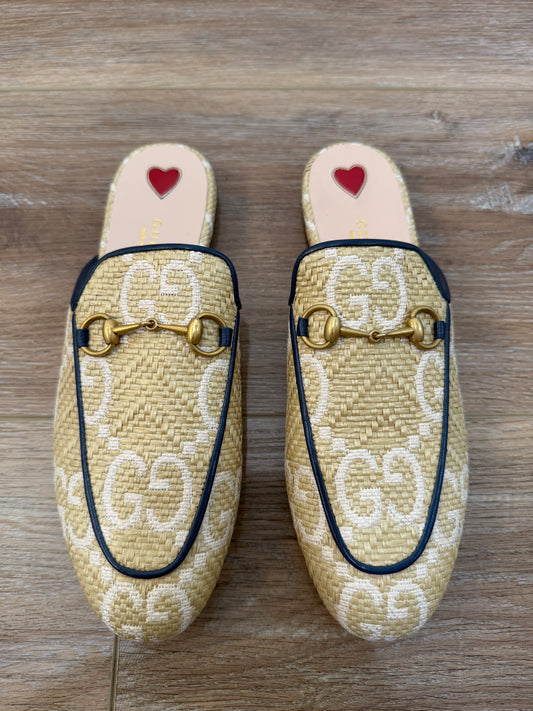 Gucci Raffia Mules, 38
