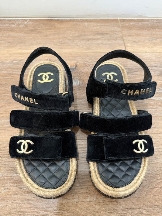 Chanel Velvets sandals, 38