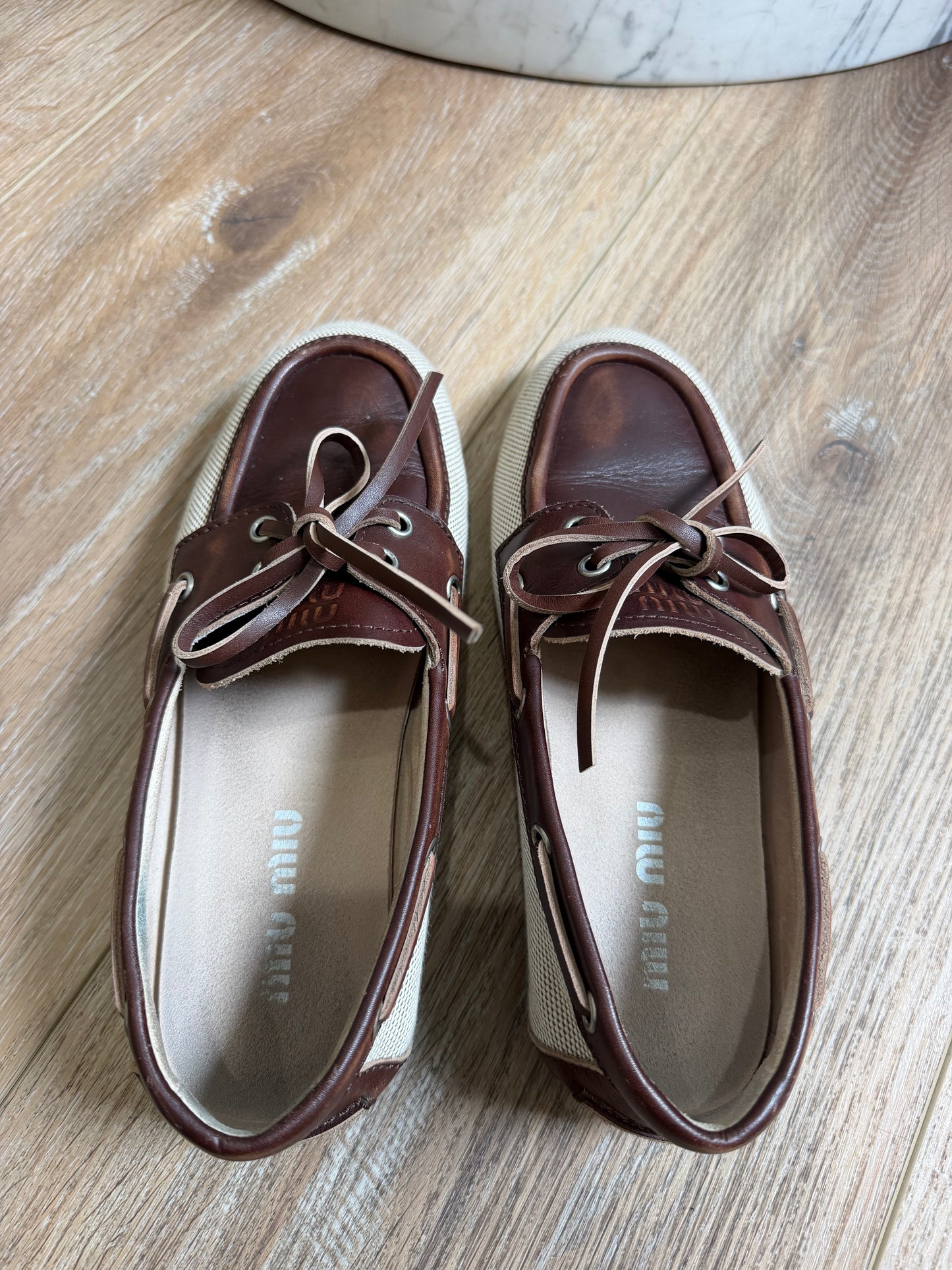Miu Miu canvas boat shoe, 38