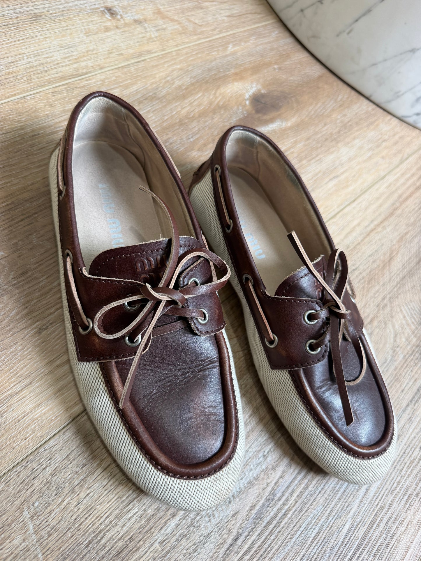 Miu Miu canvas boat shoe, 38