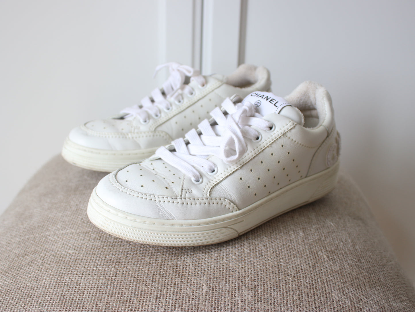 Chanel White Sneakers, 38