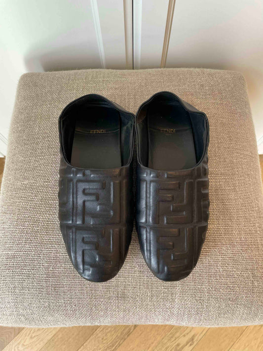 Fendi Folded Logo Loafers, 38