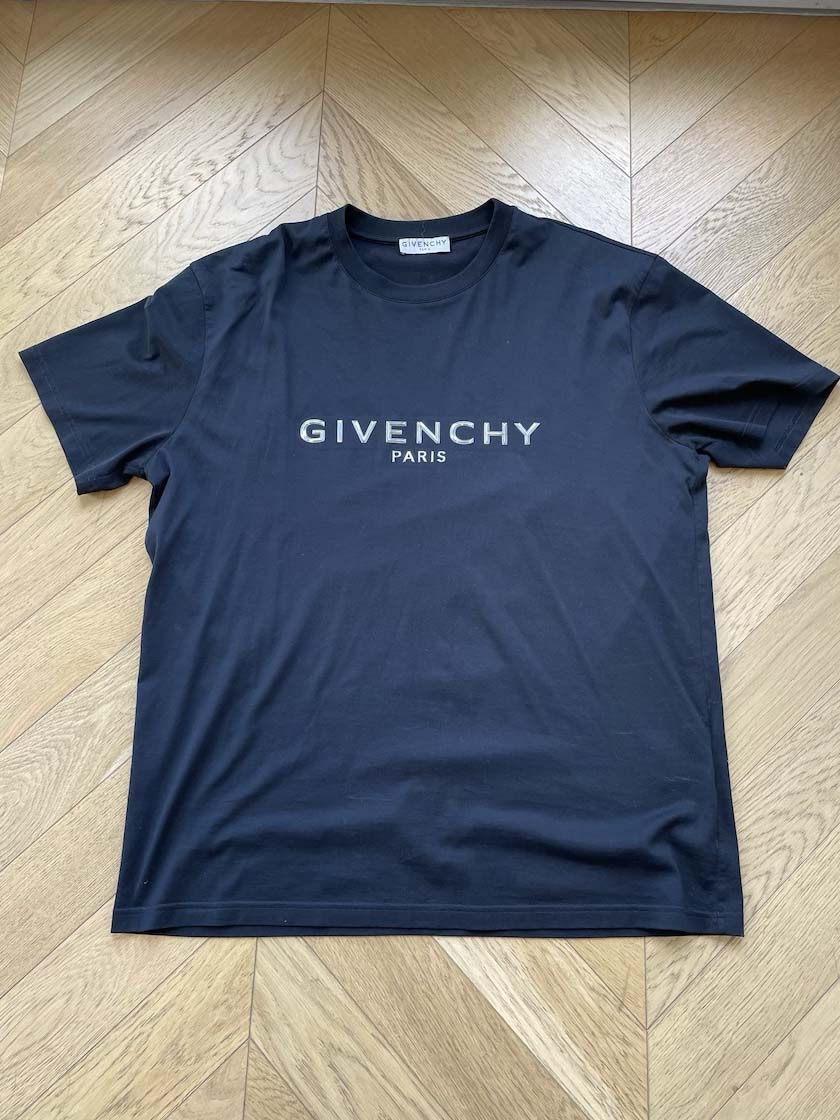 Givenchy Paris Black Men's logo Tee, XXL