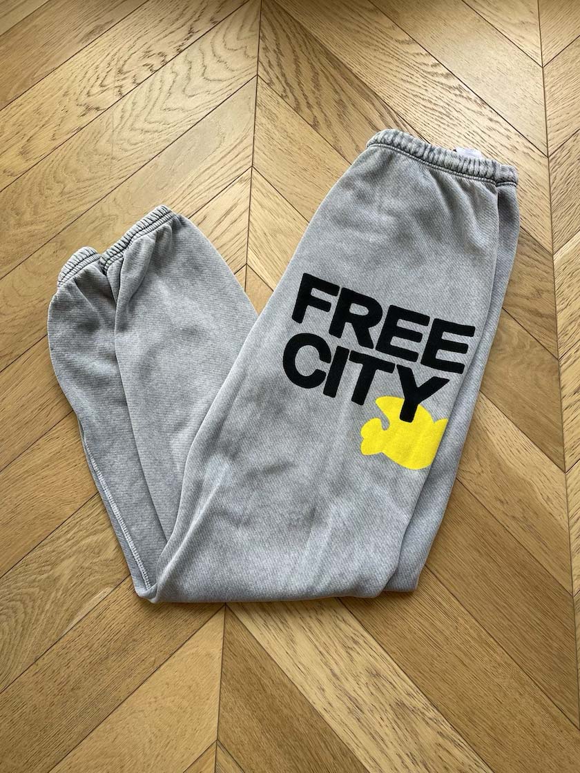 Free City Men's Grey Sweatpants, L