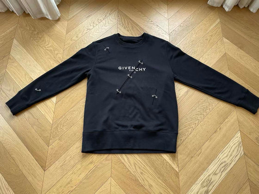 Givenchy Distressed Men's Black Sweater, XL