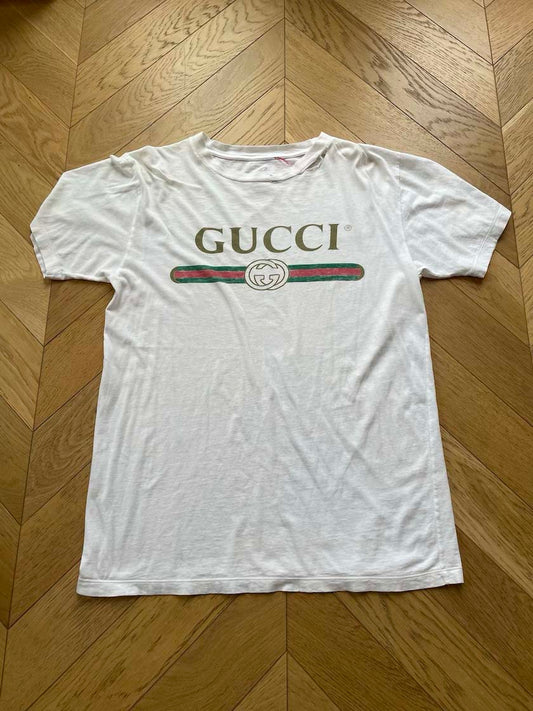 Gucci Red/Green Women's Logo Tee, small