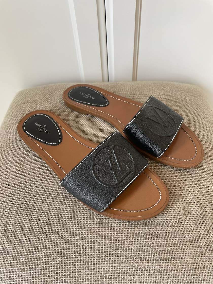 Louis Vuitton Black Sandals, 38.5