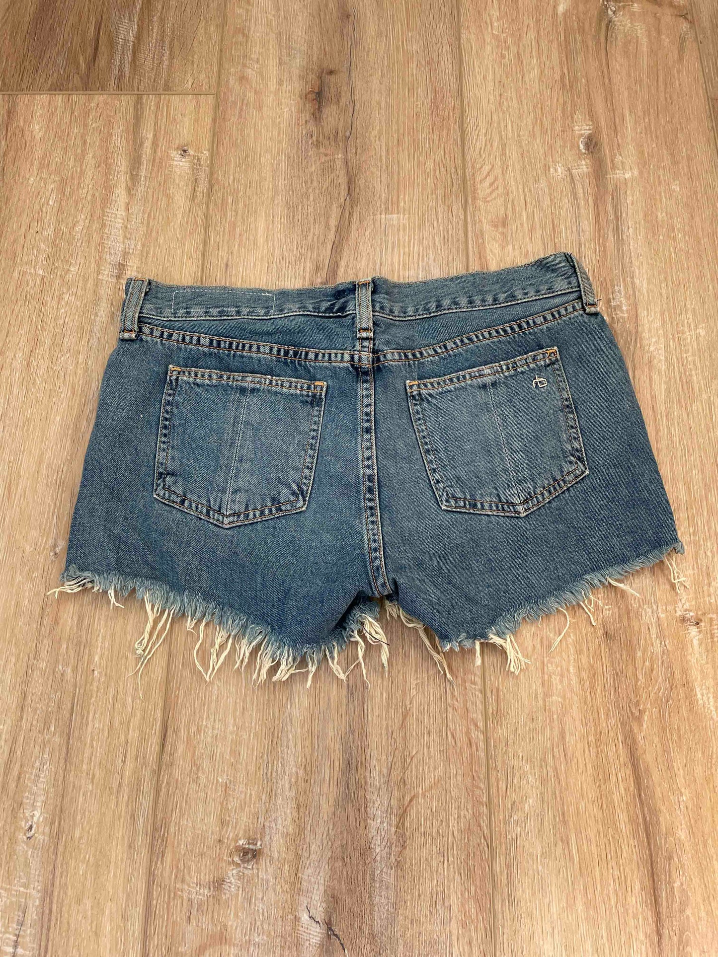 Rag & Bone Medium Wash Distressed Denim Shorts