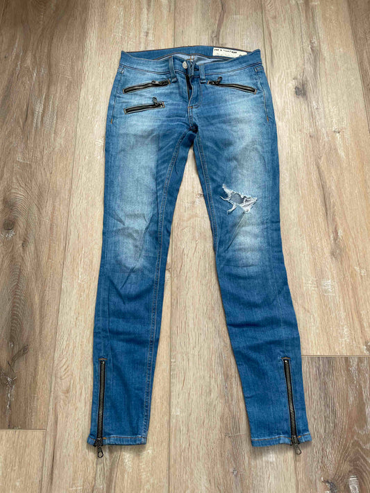 Rag & Bone Dark Wash Jeans with Zippers